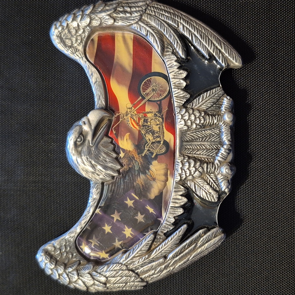 Eagle Ride Hard Live Free Belt Buckle